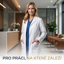 bílý dámský lékařský plášť