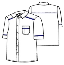 Pánská košile JAMIE, bílá/bílá saténová výpustka