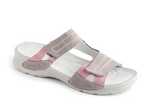 Pantofle NINA, šedo/růžové