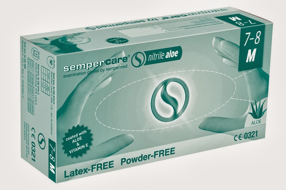 Pracovní rukavice SEMPERCARE NITRIL ALOE 200ks
