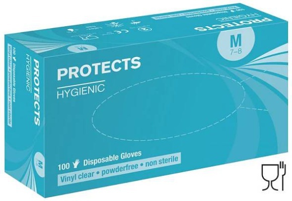 Protect Rukavice Pracovní rukavice PROTECTS HYGIENIC VINYL nepudrované - 100ks